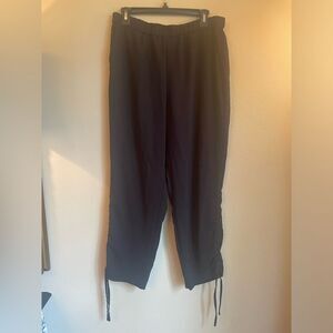 CeCe elastic waist rouched leg dress pants size large black